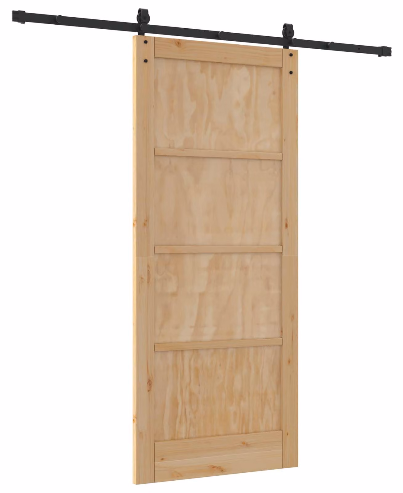 Porta scorrevole ORKDAL Naturale e Nero 86 x 198,5 cm