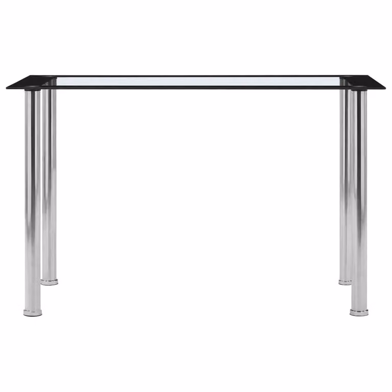 Tavolo da pranzo nero e trasparente 120 x 60 x 75 cm in vetro temperato