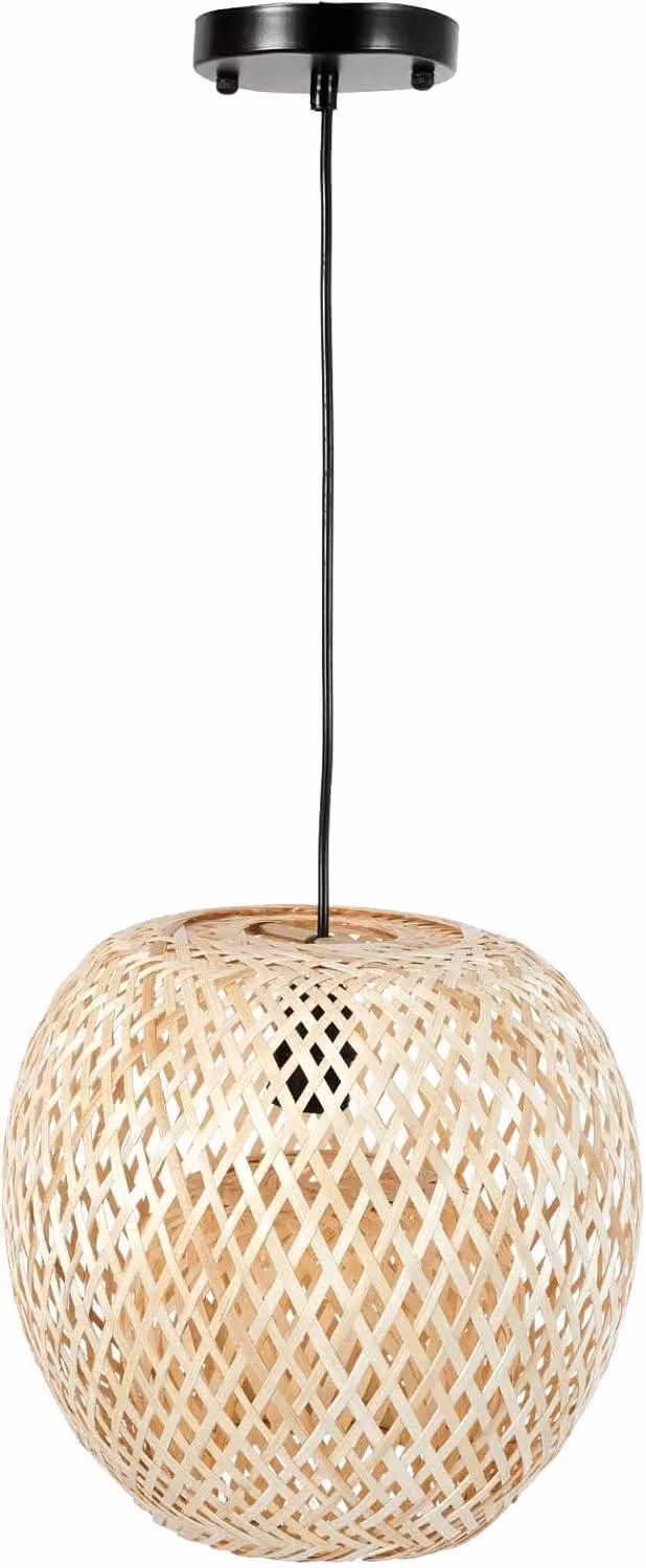 Lampada a sospensione VELADORA in rattan naturale 40x28 cm ##