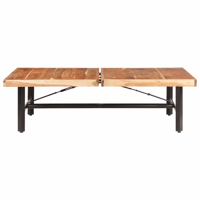 Tavolino da Salotto 142x90x42 cm in Legno Massello di Acacia