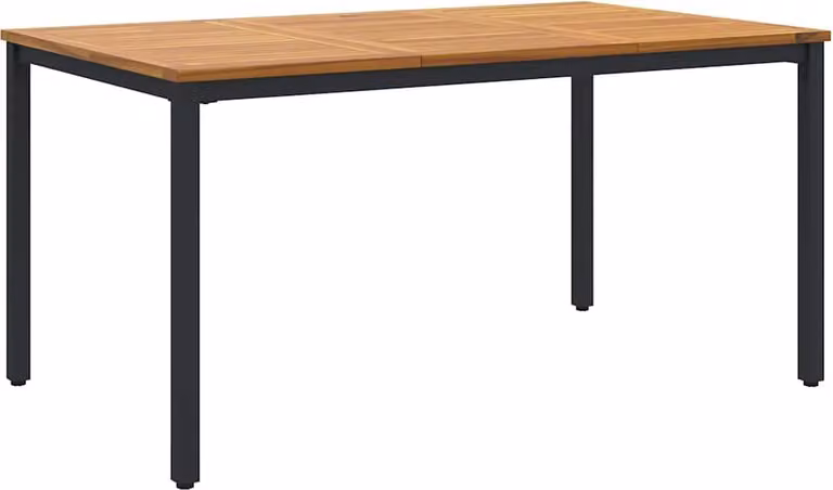 Tavolo da Esterno Naturale e Nero 150 x 90 x 75 cm