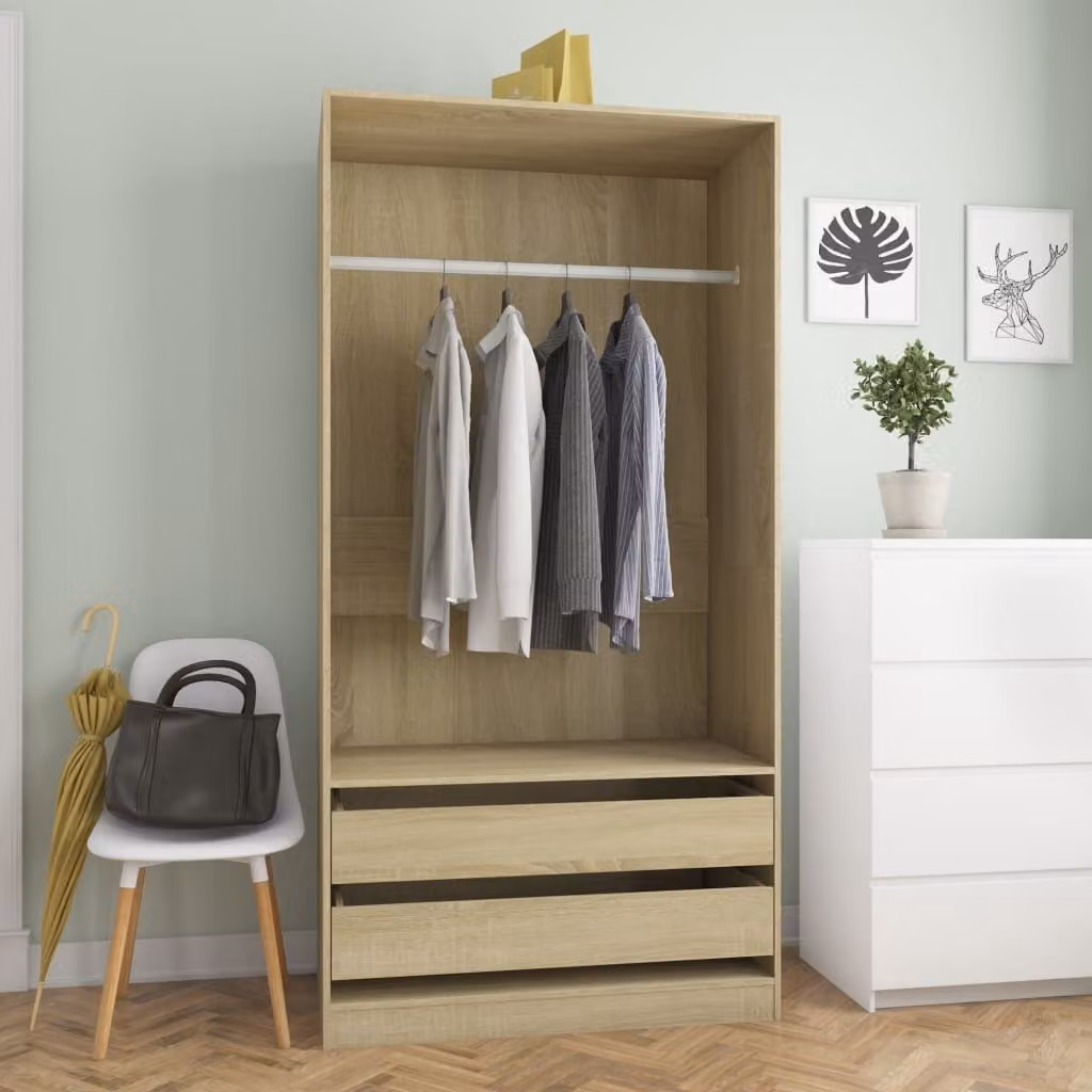 The Living Store Armadio rovere Sonoma 100x50x200 cm materiale legno