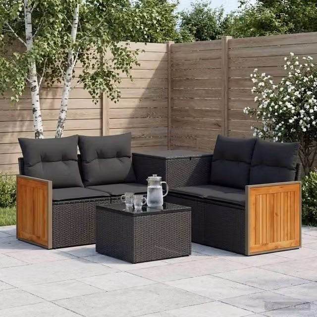 Set di divani 6 pz Nero 55 x 55 x 37 cm 3447700