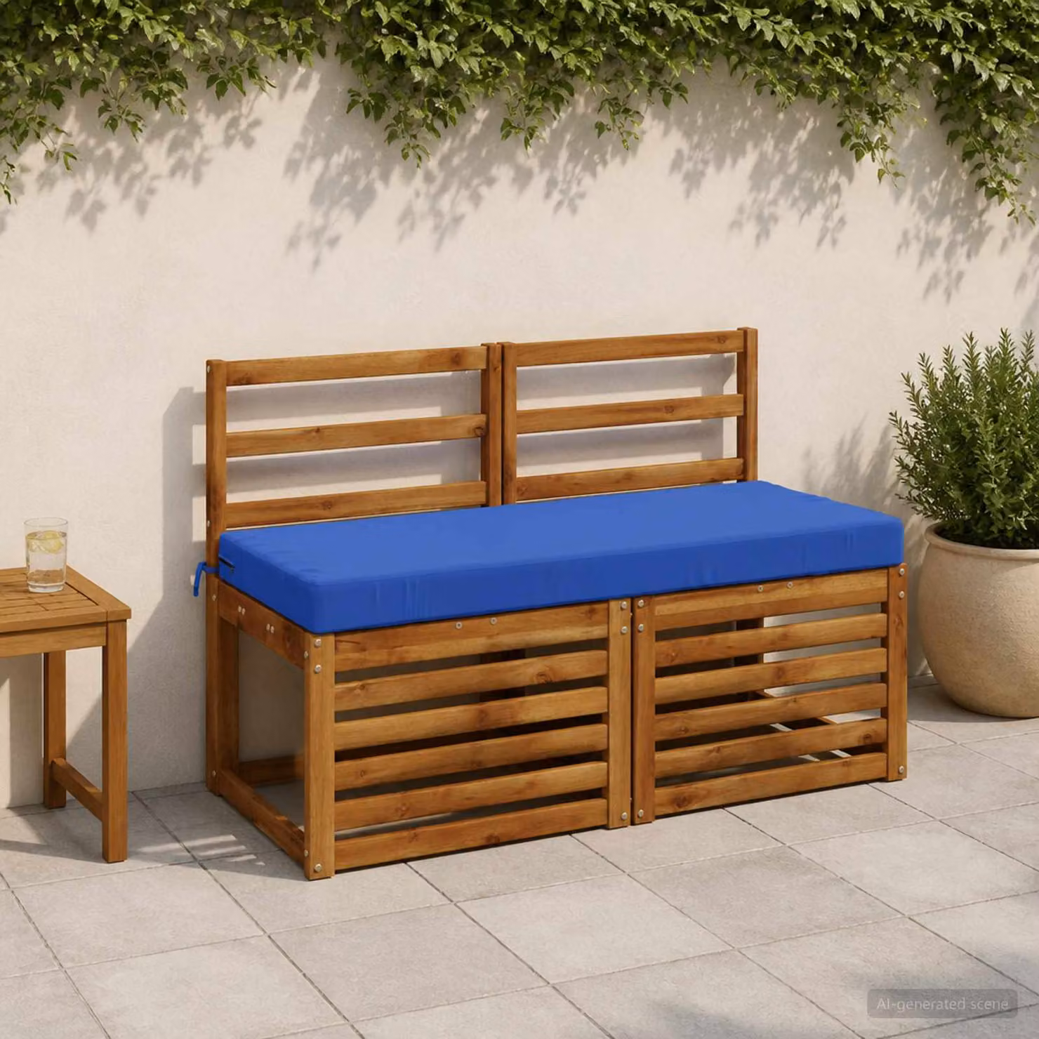 Cuscino per panchina vidaXL SOEST blu reale in poliestere con rivestimento rimovibile e resistenza ai raggi UV