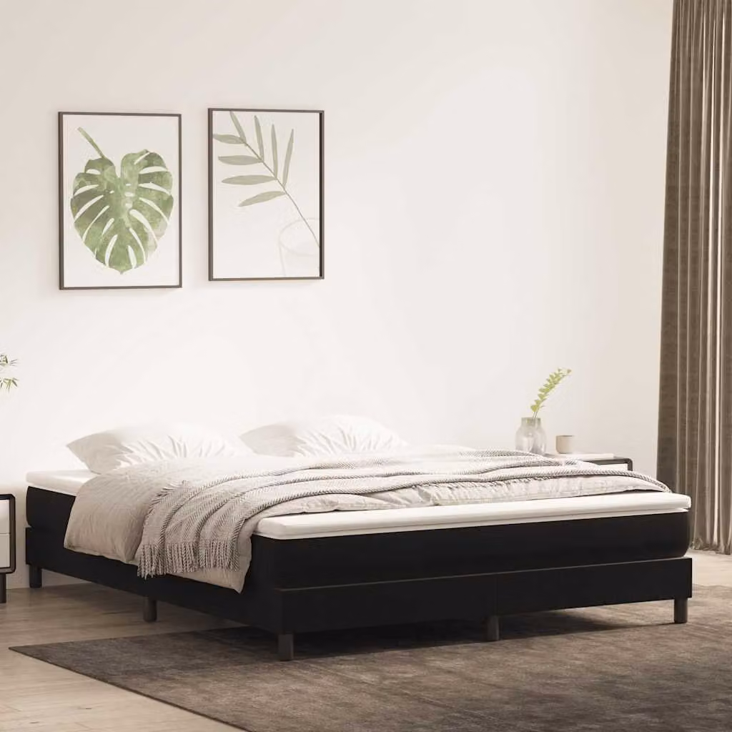 Letto a molle vidaXL in velluto nero L: 200 cm, P: 220 cm