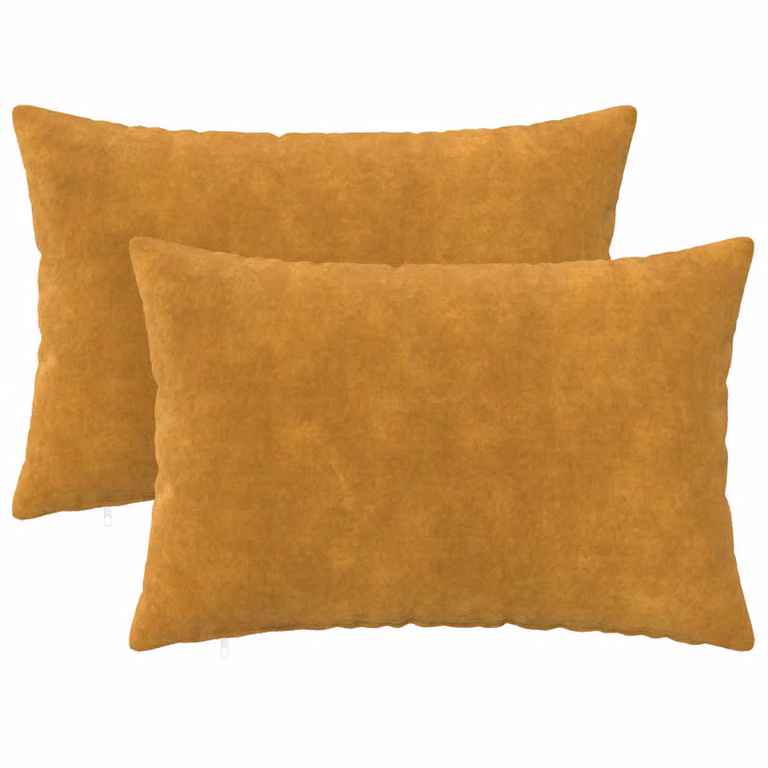 vidaXL Cuscino con cuscino HEERLEN 2 pz Giallo Fleece in microfibra
