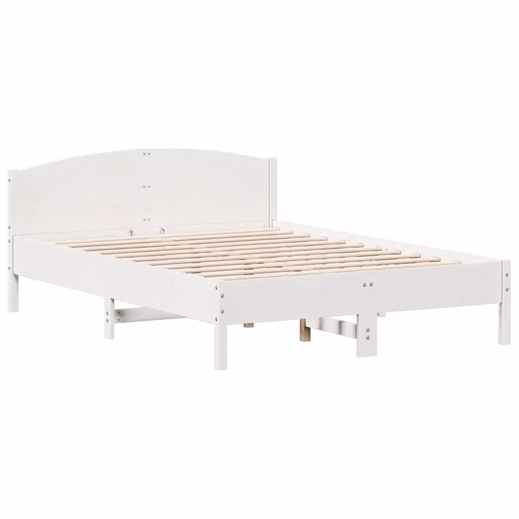 Letto senza materasso in legno massello di pino bianco stile rustico vidaXL L/P/H: 140 x 200 x 145,5 cm – 2