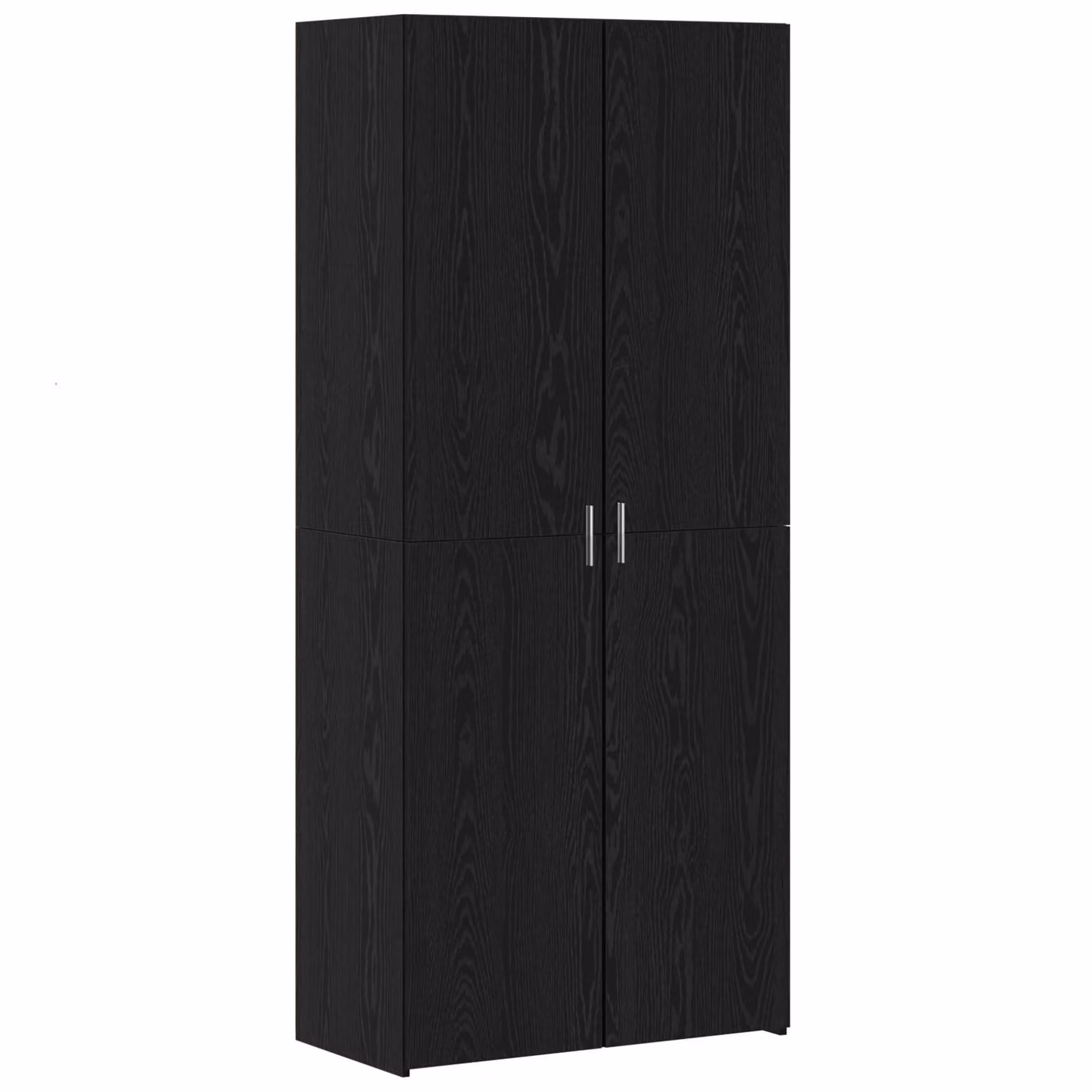 Set di 2 credenze moderne vidaXL in rovere nero con ante a battente, L: 80 cm, P: 42 cm, H: 185 cm – 1