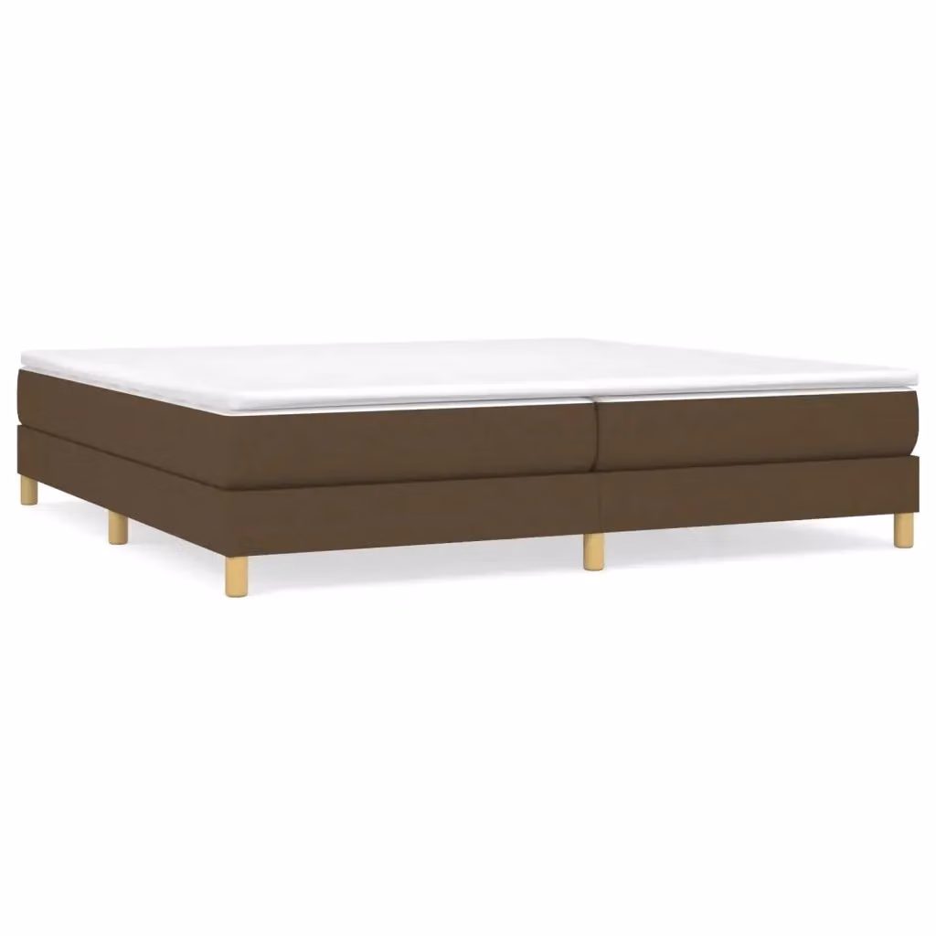 Struttura Letto a Rete a Molle e Giroletto DESIGN IN in Tessuto Marrone Scuro L 200 x P 200 cm – 2