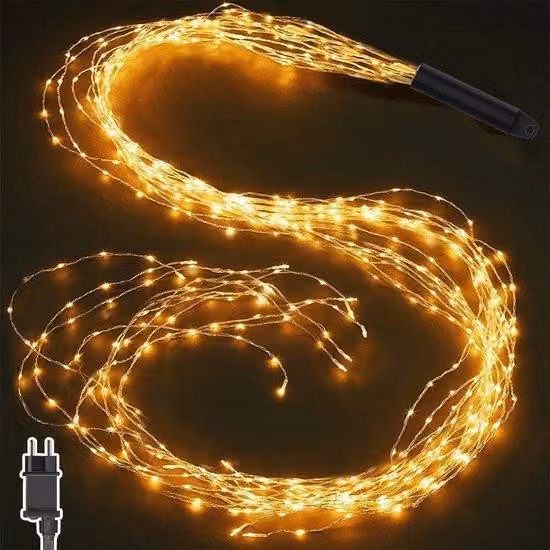 Ghirlanda luminosa per albero di Natale - 2 m - 400 LED - bianca - lampada da esterno a batteria - 8 effetti luminosi - illuminazione telecomandata - per il soggiorno e gli spazi esterni - lampada decorativa natalizia