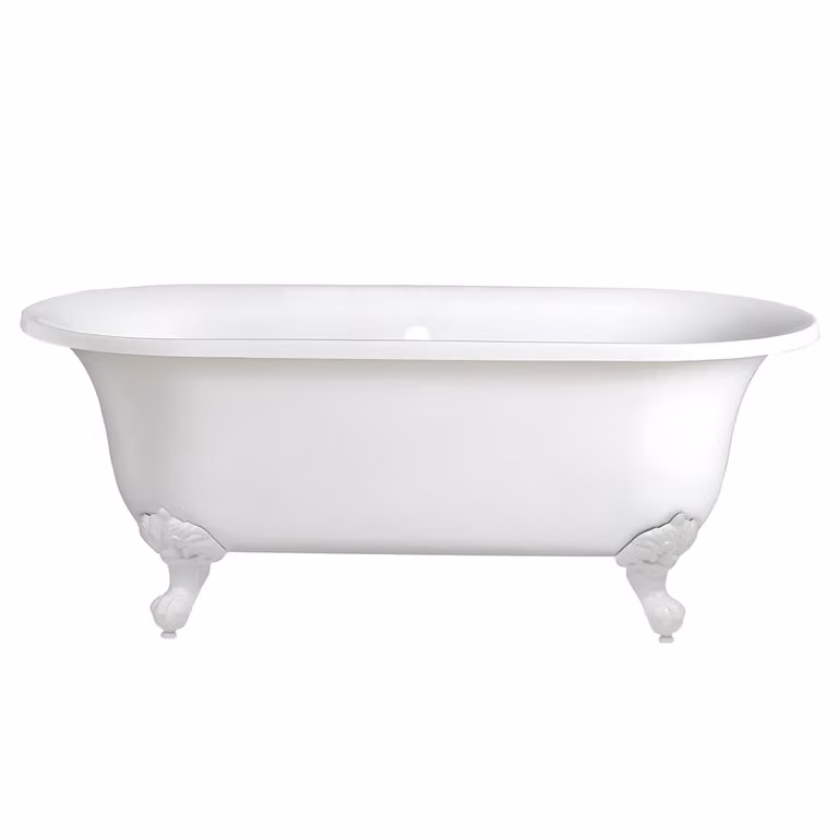 Vasca da Bagno Centro Stanza in Acrilico 1730 x 780mm con Piedini Tradizionali Bianchi - Richmond