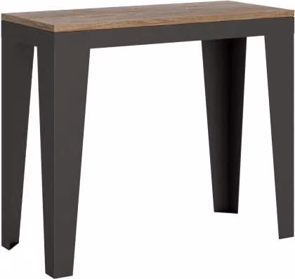 Consolle allungabile Itamoby Flame Evolution in legno Quercia Natura con telaio Antracite L: 90 cm, P: 40 cm / 300 cm
