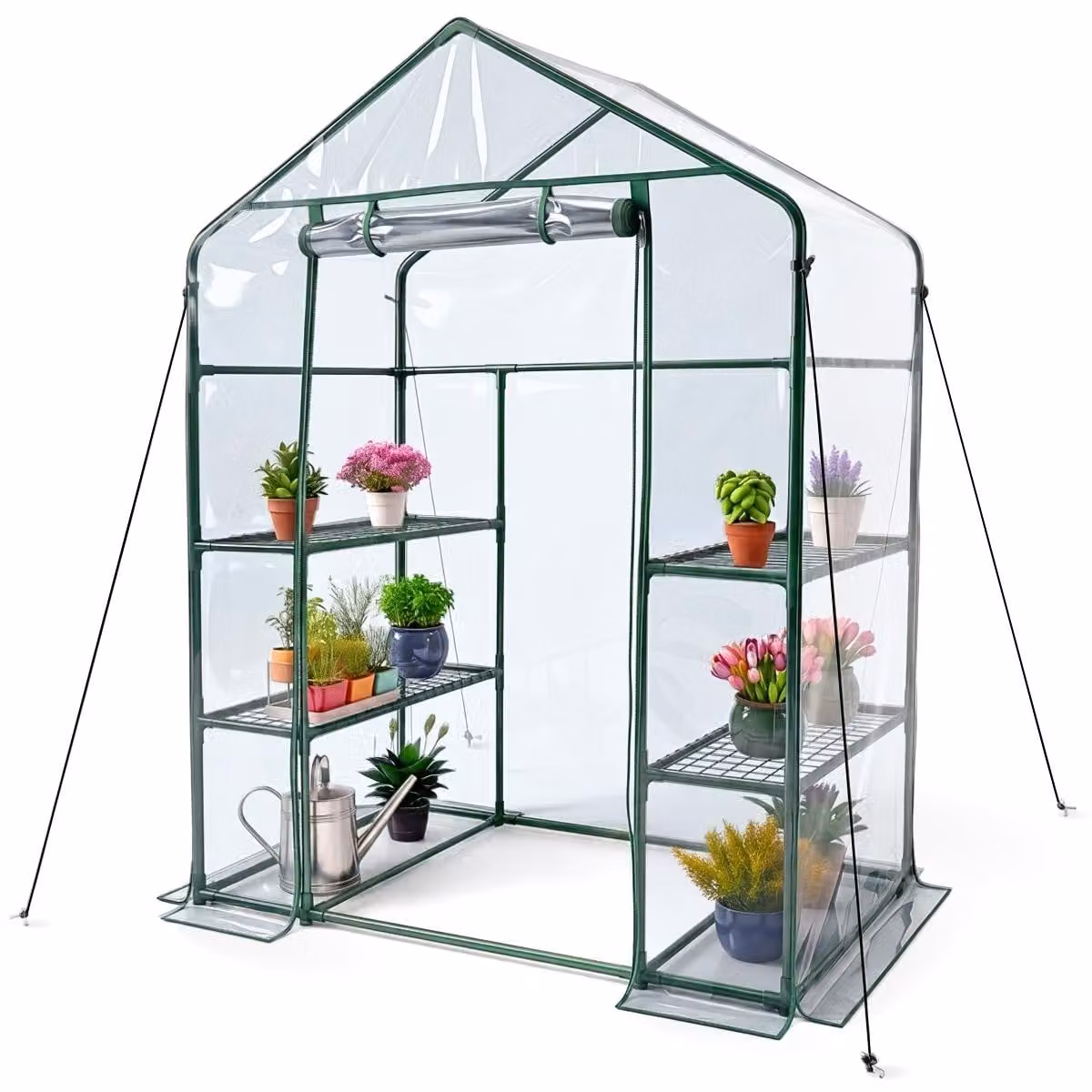 Serra con ripiani Porta avvolgibile Mobiclinic Chiusura sicura PVC impermeabile 143x73x195 cm Home Grow