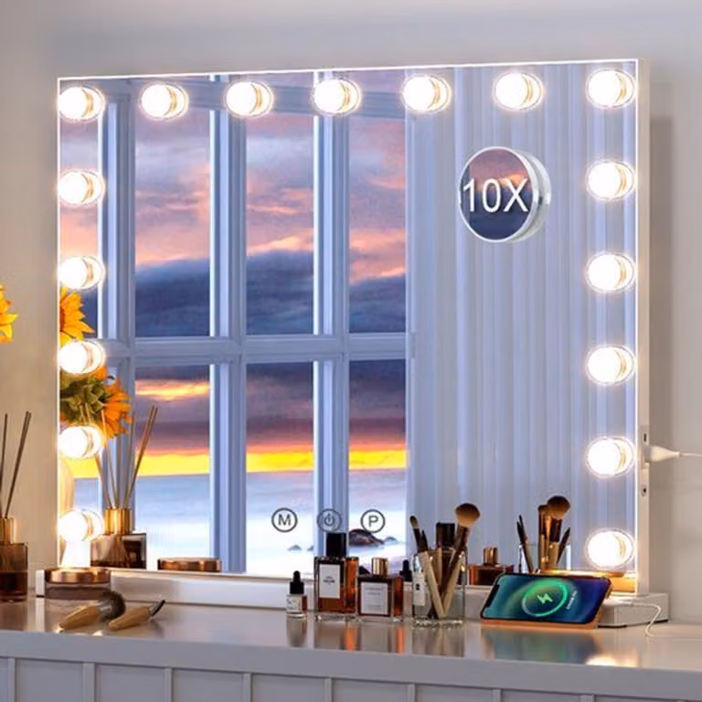 Specchio da trucco con illuminazione - 17 luci LED dimmerabili - Luce bianca - Modello da tavolo - Specchio per il trucco
