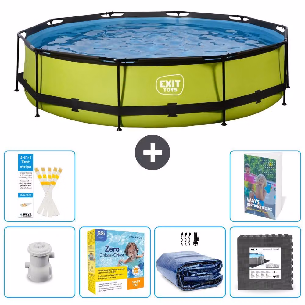 Piscina gonfiabile rettangolare - 360x76 cm - Set da 5 pezzi - Modello S285