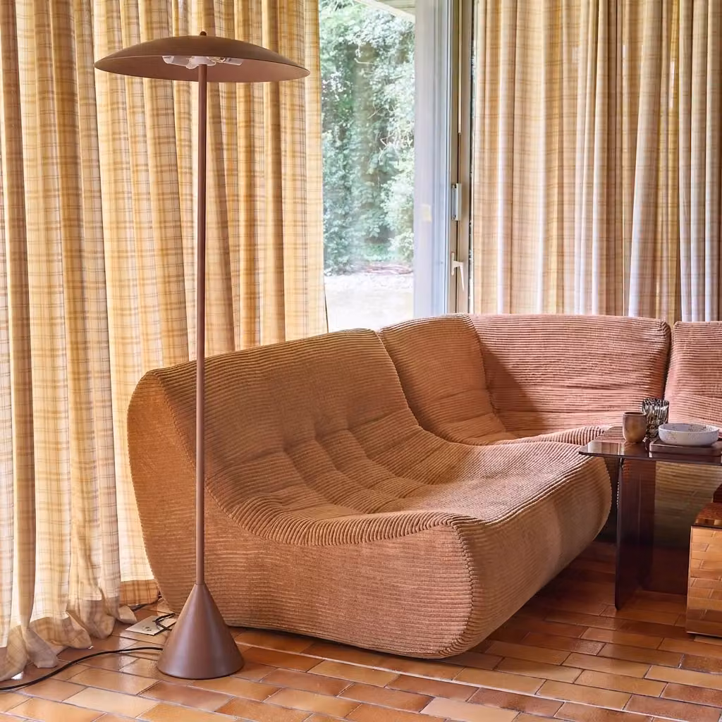 Lampada da terra Sweeek in metallo marrone con paralume a cupola per soggiorno e camera da letto, ø50 cm – 2