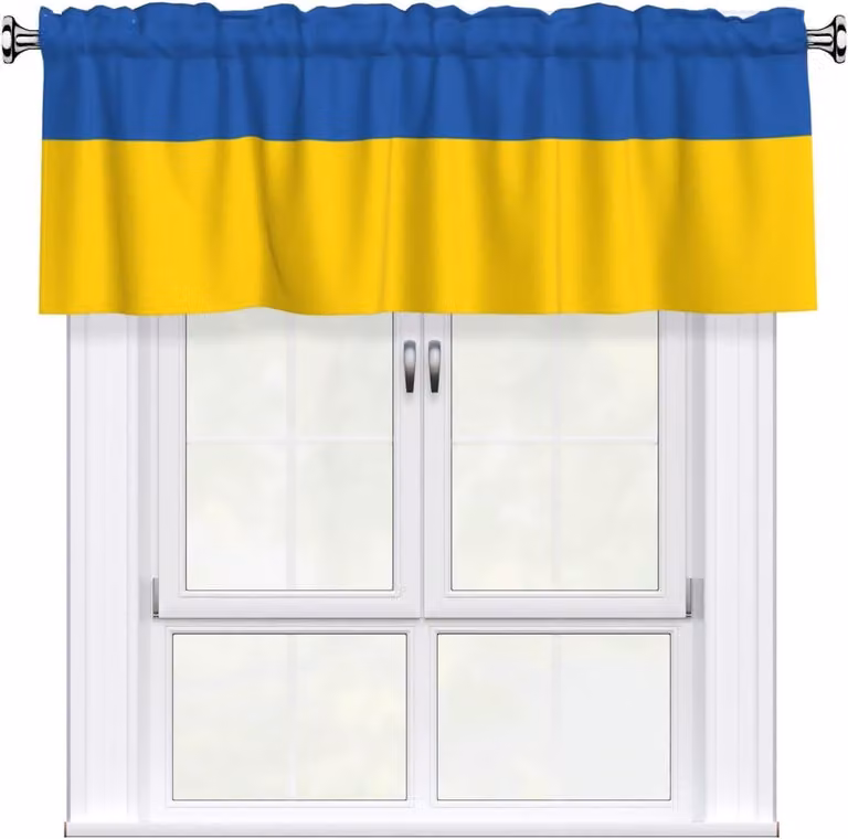 Bandiera ucraina da finestra, dimensioni 137,2 x 45,7 cm, facile da applicare, ideale per decorare finestre in cucine, camere da letto e altri ambienti