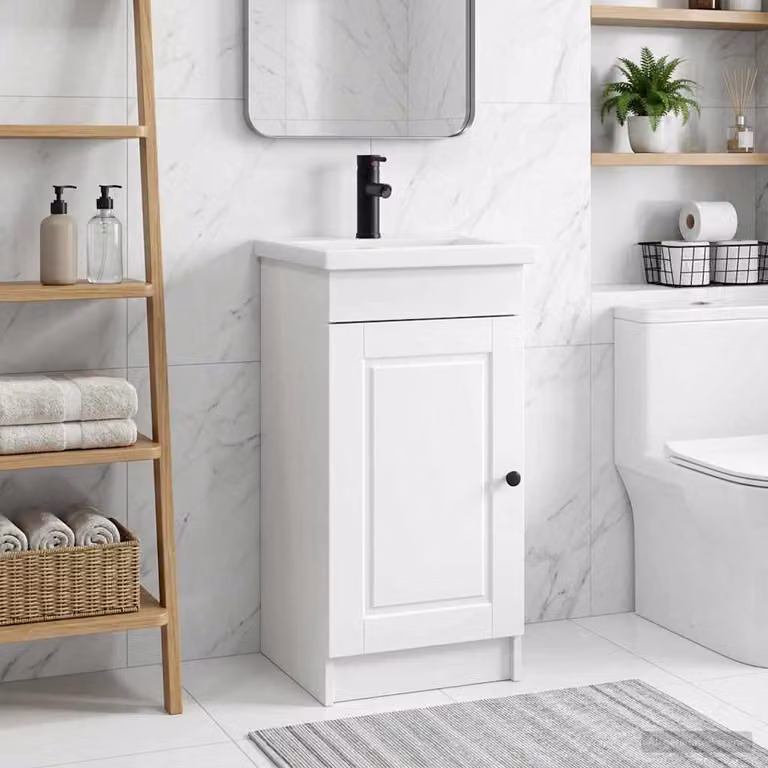 Mobile da bagno con lavabo vidaXL Bianco L: 42 cm, P: 40 cm, H: 84,5 cm