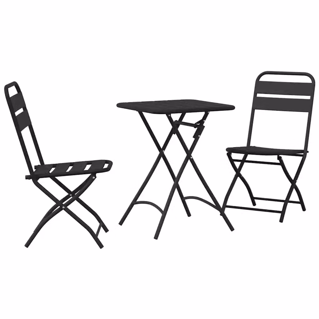 Set bistrot moderno vidaXL in acciaio inossidabile antracite opaco, 3 pezzi – 2
