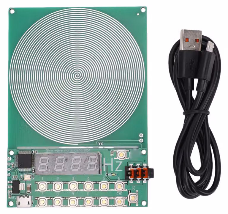 Generatore di segnali sinusoidali, frequenza da 0,01 a 100.000 Hz, con risonanza regolabile e interfaccia Micro-USB