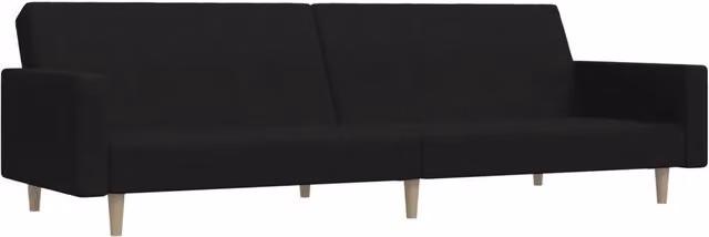 Divano letto | Sof¨¤ letto | Letto singolo a 2 Posti Nero in Tessuto