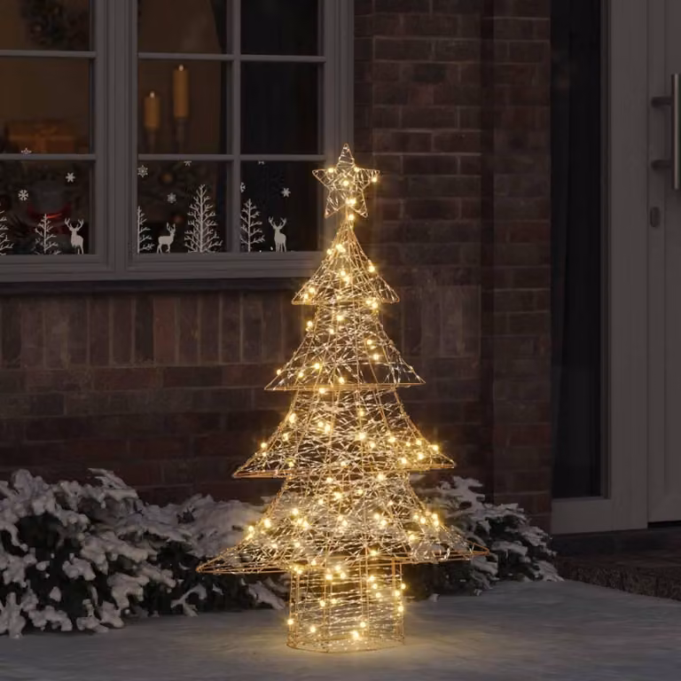 Maison Exclusive - Albero di Natale con 120 luci a LED, luce bianca calda, altezza 120,5 cm, materiale: PET