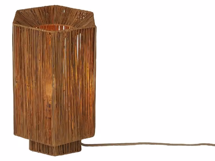 GOOD&MOJO - Lampada da tavolo Panama - Naturale - 36x24x36cm Lampada da tavolo - Lampada da comodino, soggiorno, camera da letto