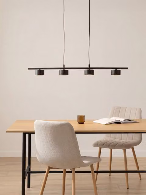 Clyde lampada a soffitto moderna in metallo nera Kenay Home