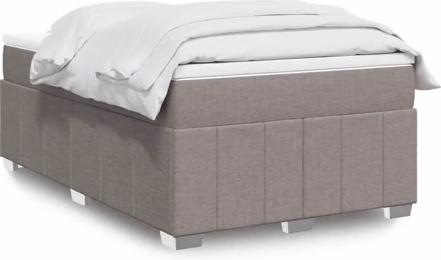 Letto con Giroletto a Molle e Materasso Ibrido vidaXL in Tessuto, L/P/H: 120 x 190 cm, Colore Beige, Bianco o Grigio