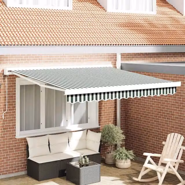 Tenda retrattile Verde e Bianco 300 x 250 x 165 cm 3330190