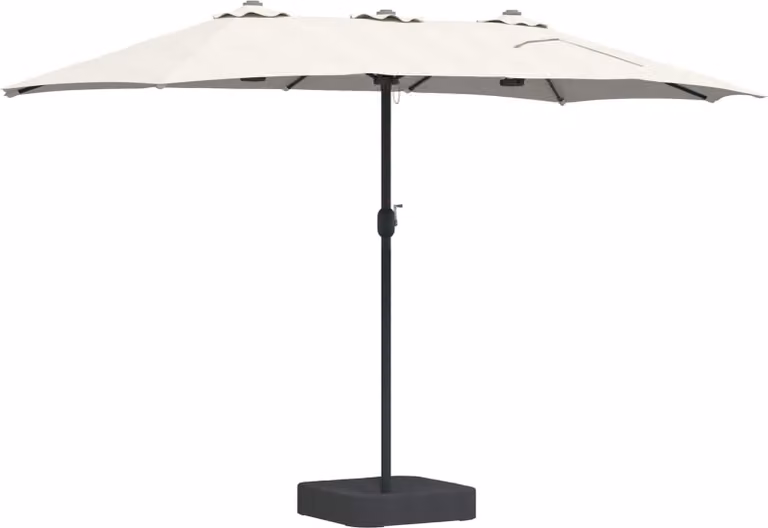 Ombrello da giardino Sabbiato e Antracite 385 x 209 x 244 cm