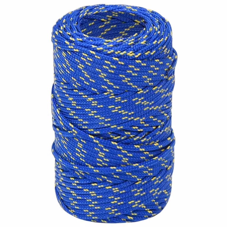 Corda multiuso vidaXL in plastica blu, diametro 2 mm, lunghezza 500 m, con carico massimo di 27 kg