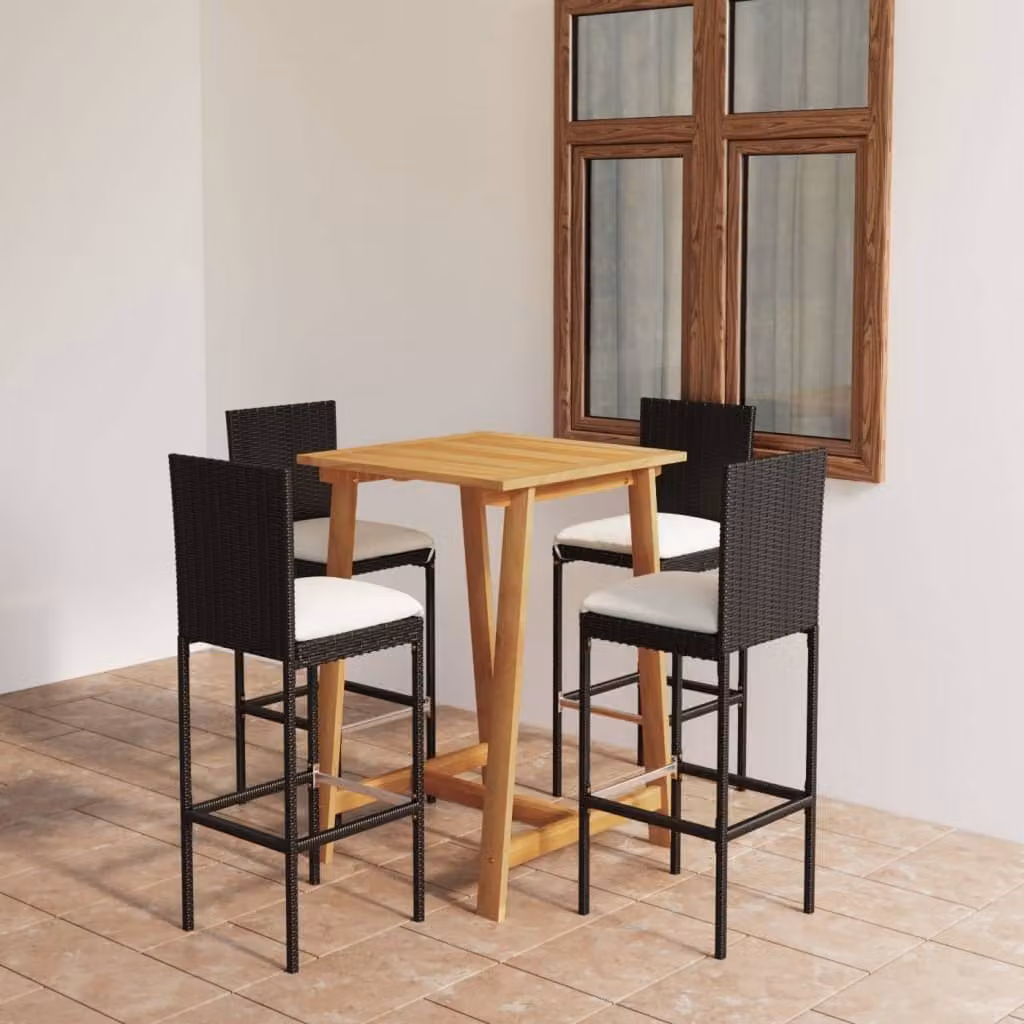 Maison Exclusive - Set da giardino da 5 pezzi con cuscini, nero