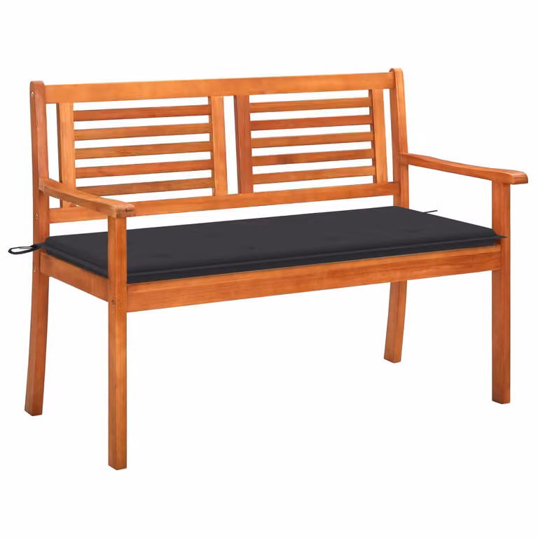 vidaXL Panca da giardino a 2 posti con cuscino 120 cm in legno massiccio di eucalipto