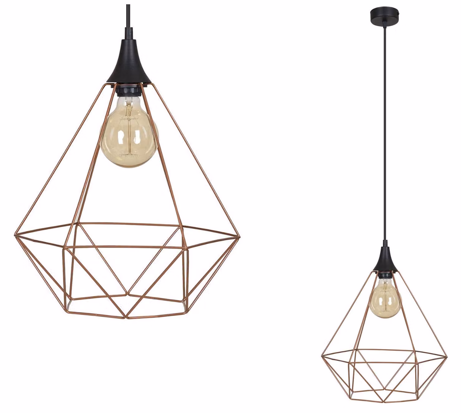 GALAXY LOFT Retro EDISON Lampada a sospensione in rame LED