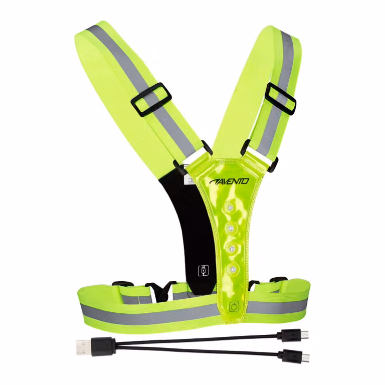 Gilet di sicurezza sportivo Avento a LED ricaricabile