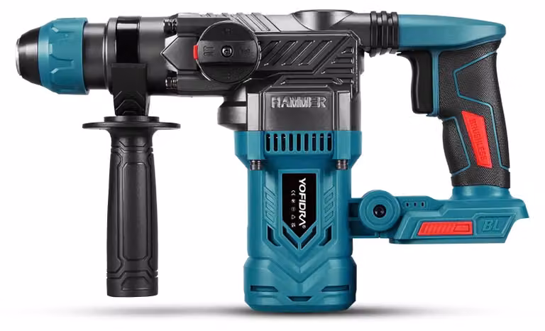 Trapano avvitatore multifunzione - Trapano a percussione SDS senza fili - Motore brushless da 18–21V - 2200 W - Diametro di foratura: 26 mm - 2 modalità di funzionamento - Senza batteria