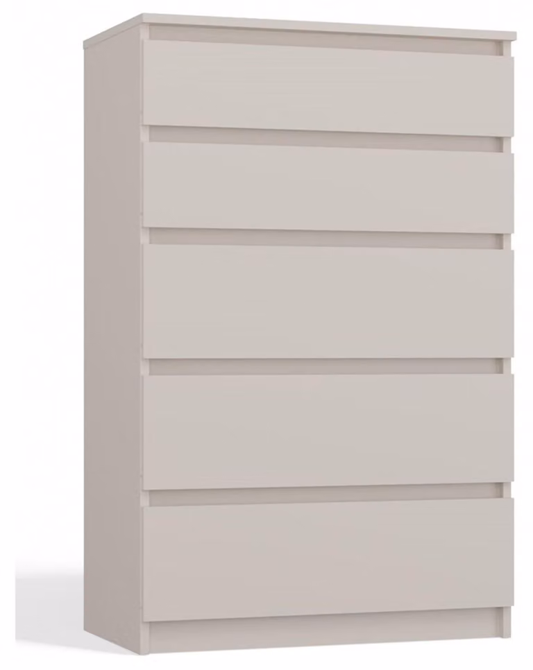 Selsey Malwa - Cassettiera a cinque cassetti, grigio, 70 cm