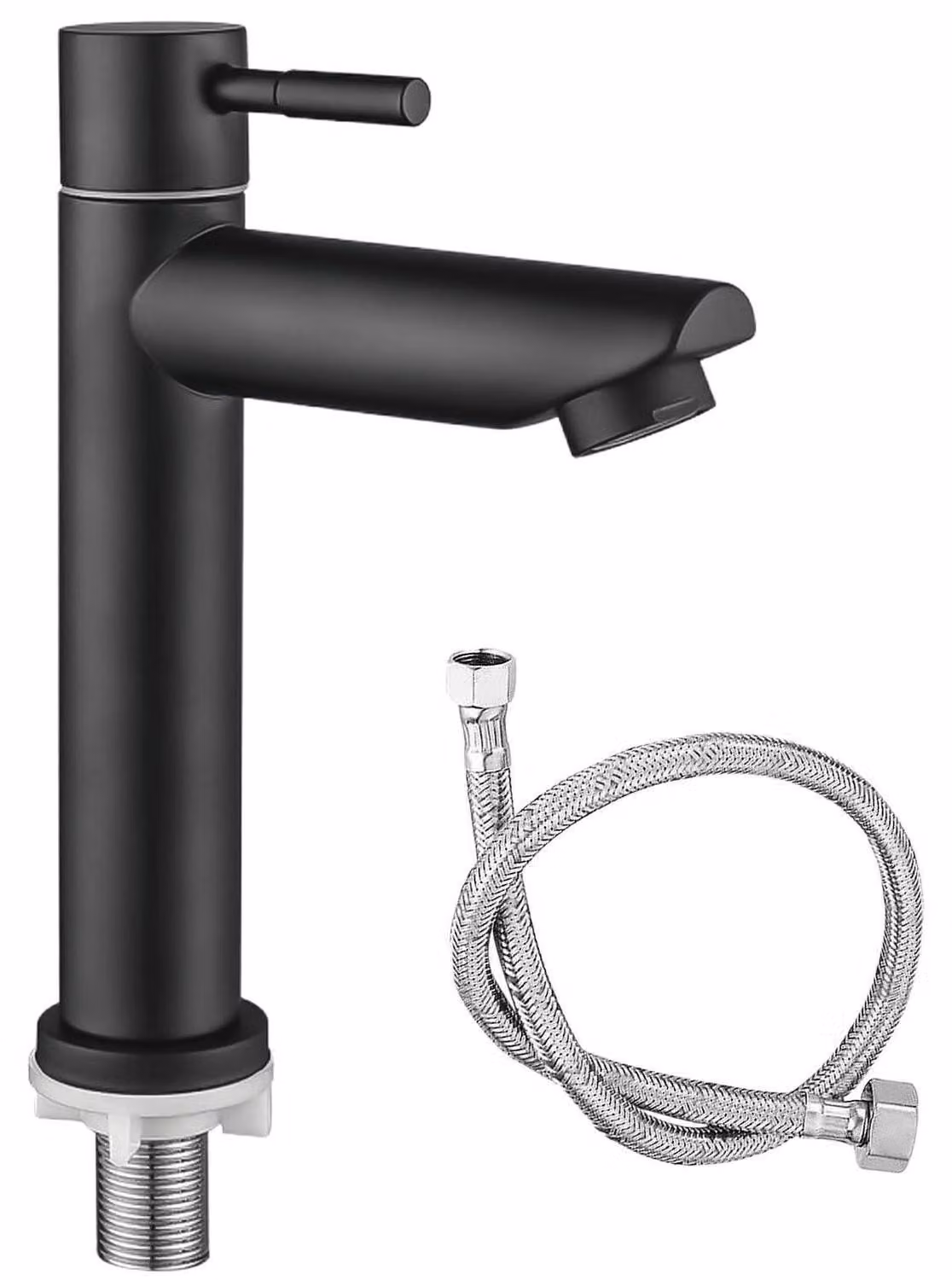 Rubinetto monocomando nero in acciaio inossidabile per bagno degli ospiti