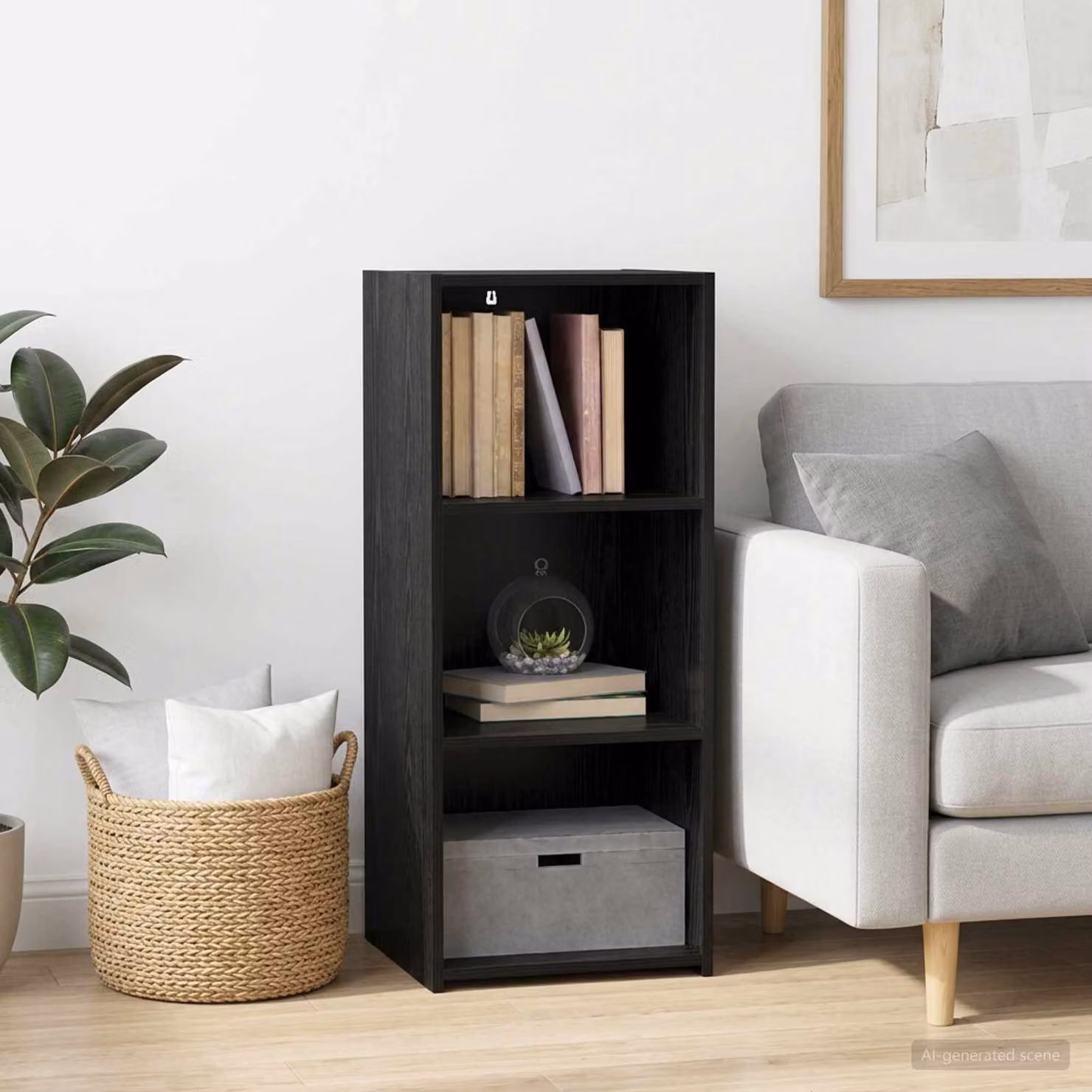 Credenza moderna vidaXL in legno ingegnerizzato nero, L 40 cm x P 41 cm x H 93 cm