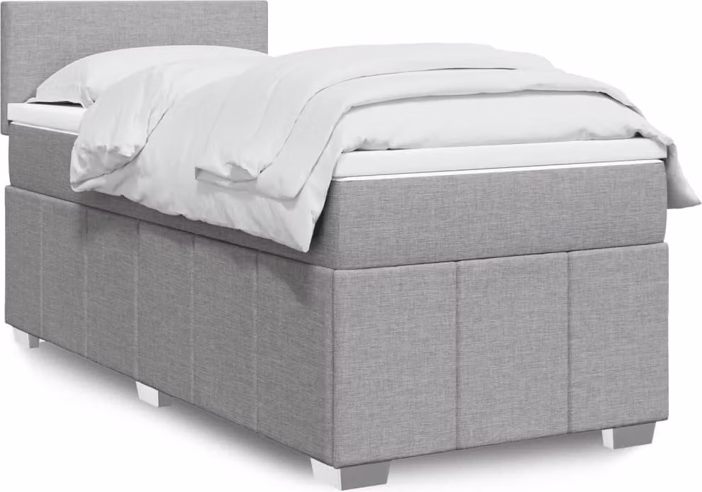 Maison Exclusive - Letto boxspring con materasso Grigio chiaro 100x200 cm Tessuto