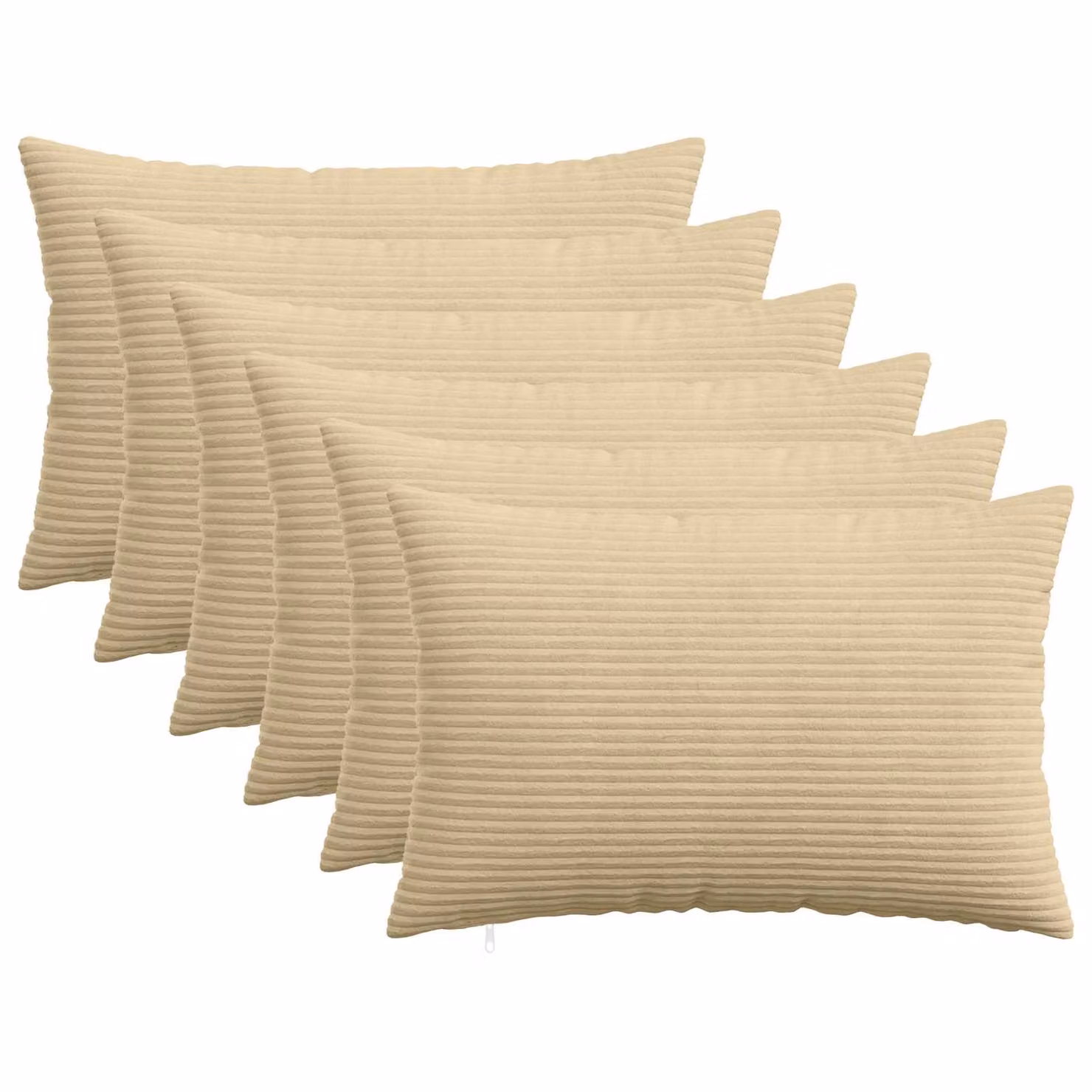 Set di 6 federe vidaXL HEERLEN in velluto a coste, Grigio Verde, 50 x 75 cm