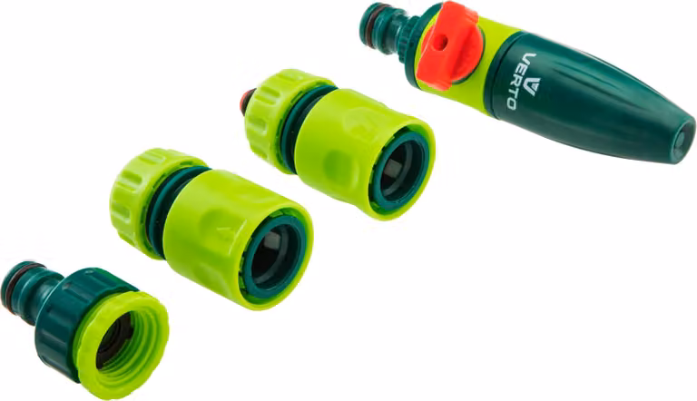 VERTO Set con irrigatore diritto, connettori, attacco per rubinetto da 1/2"