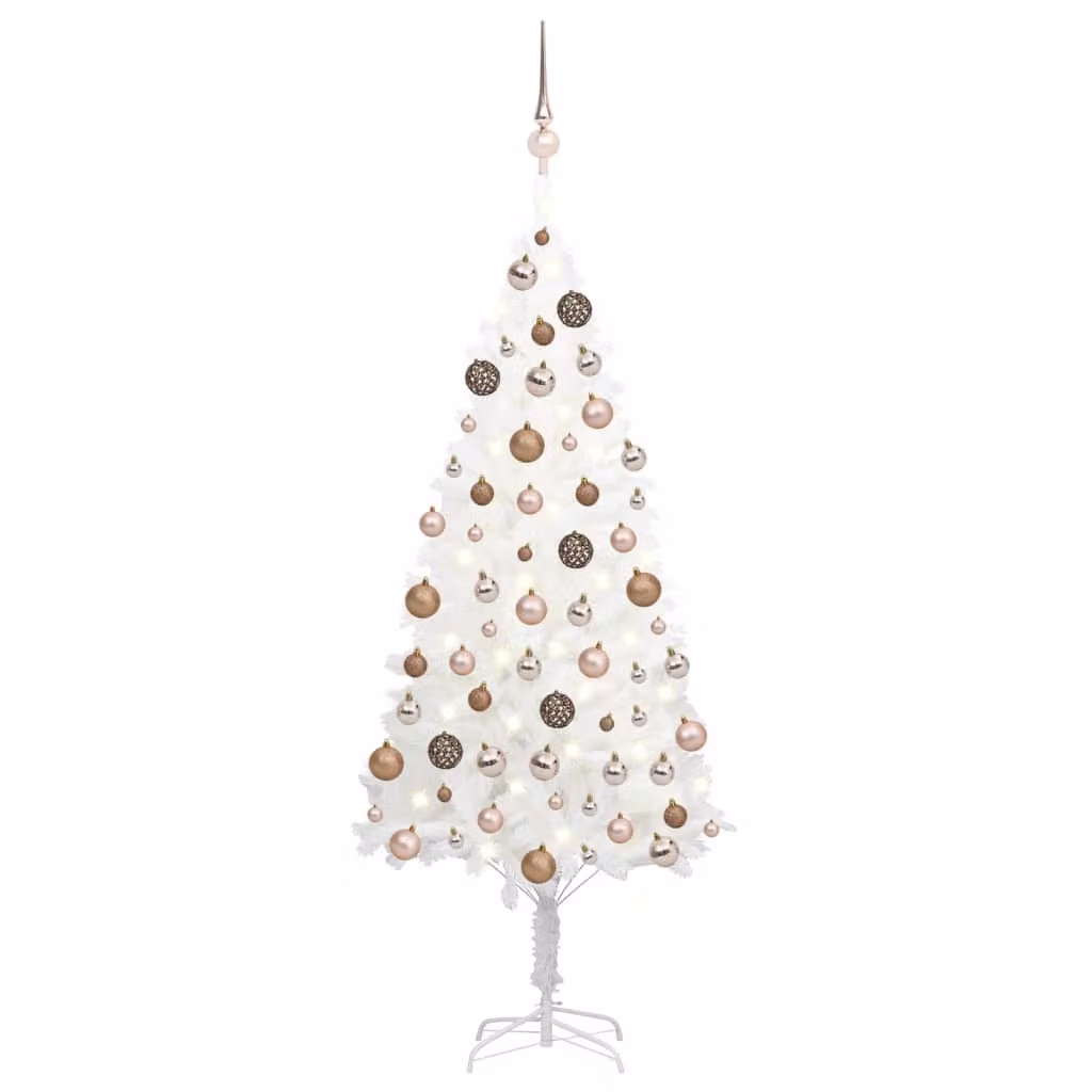 Maison Exclusive - Albero di Natale artificiale con luci e palline bianche, 120 cm