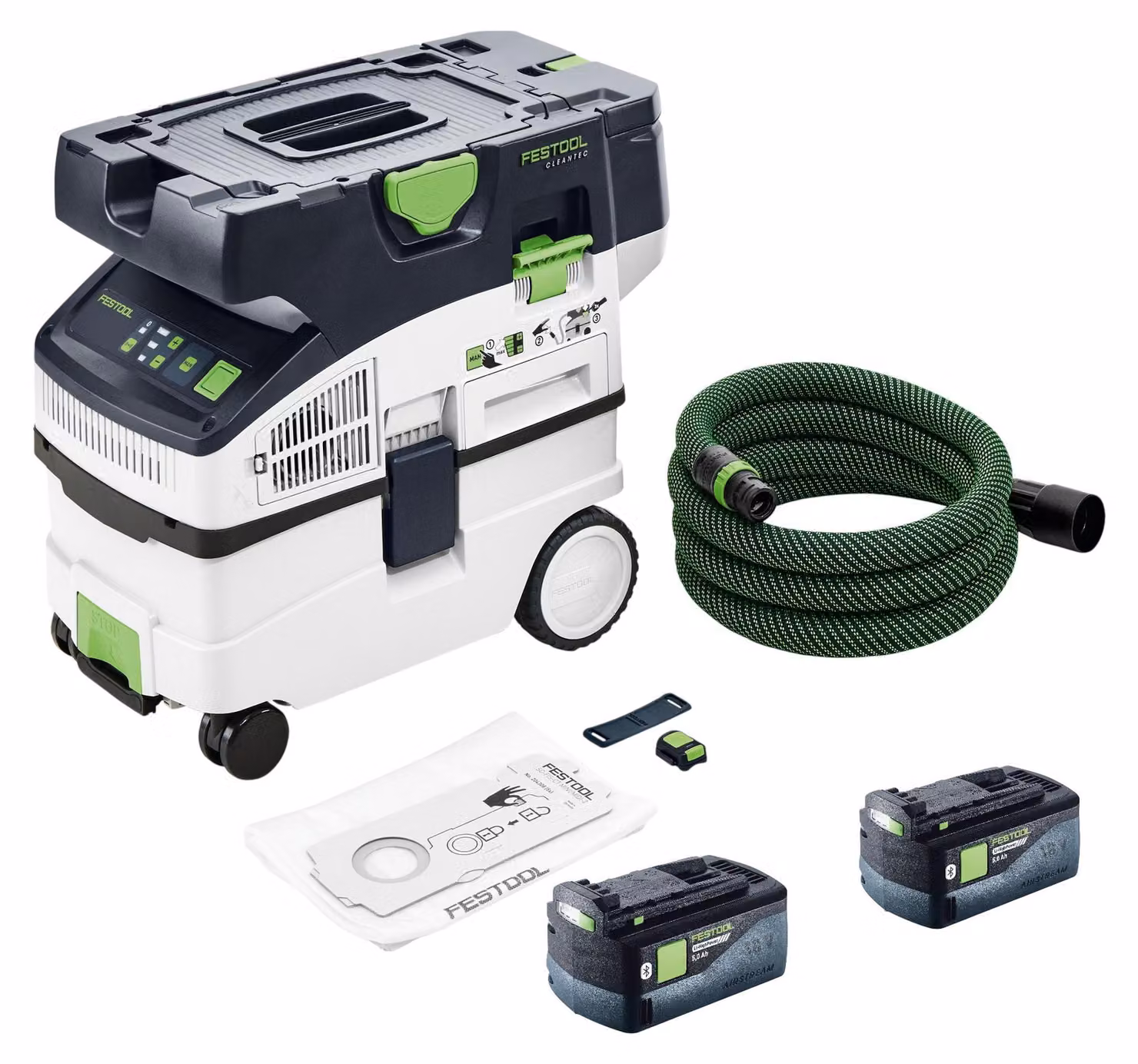 Festool CTLC MIDI I-Basic Aspiratore mobile a batteria 36 V (2x 18 V) Classe di polveri L + 2x batteria 5,0 Ah - senza caricabatterie