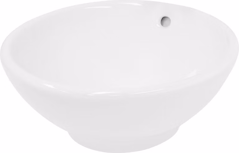 LuxeBath Lavabo Lavabo da appoggio, rotondo, Ø 42x17 cm, bianco, Vetroceramica