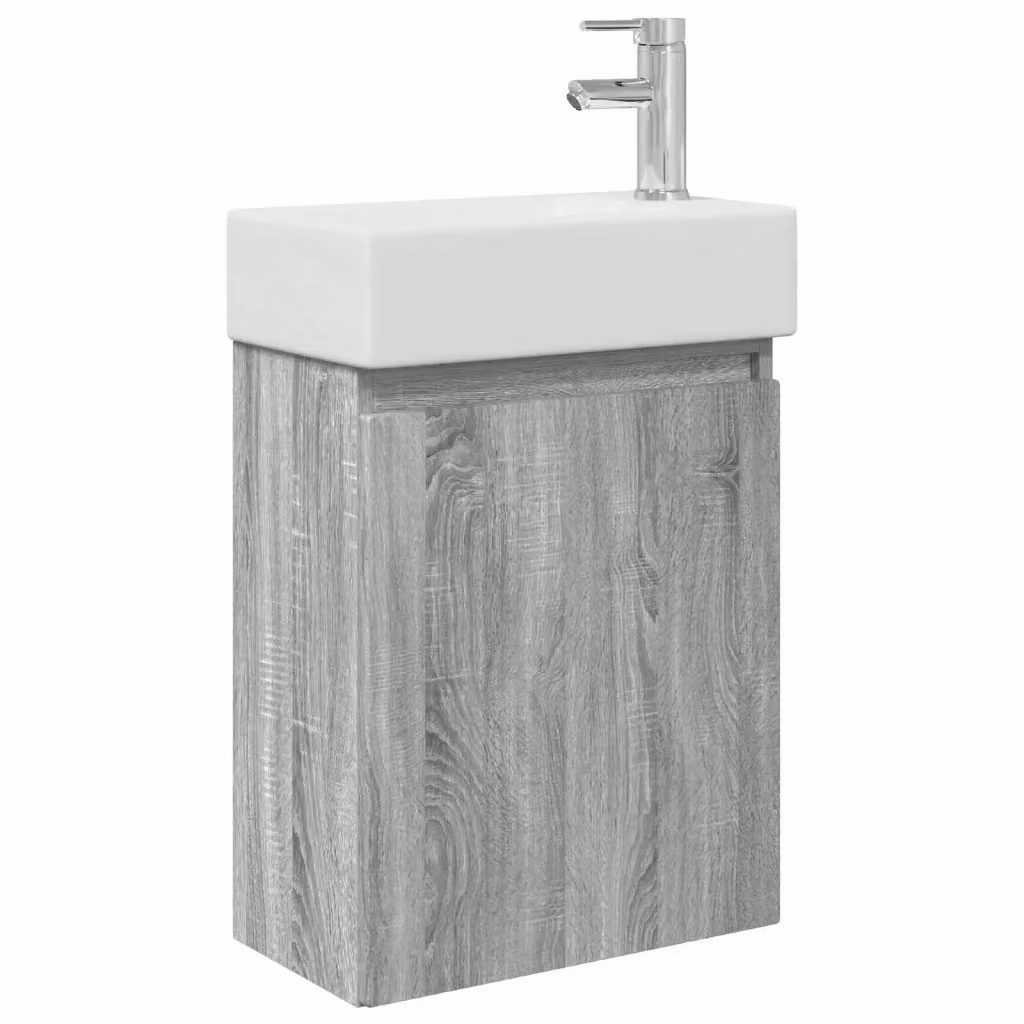 Mobile bagno sospeso vidaXL Sonoma grigio e bianco L: 45,5 cm, P: 22,5 cm, H: 84 cm – 2