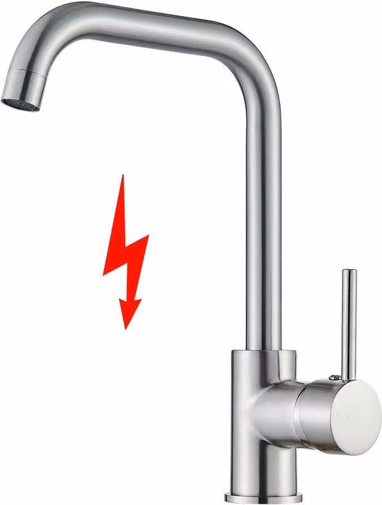 Ibenzoa® Miscelatore monocomando per cucina, girevole a 360° – acciaio inossidabile 304 (senza piombo), finitura nickel spazzolato, doccetta estraibile, adatto per lavelli singoli e doppi, attacco 3/8 di pollice