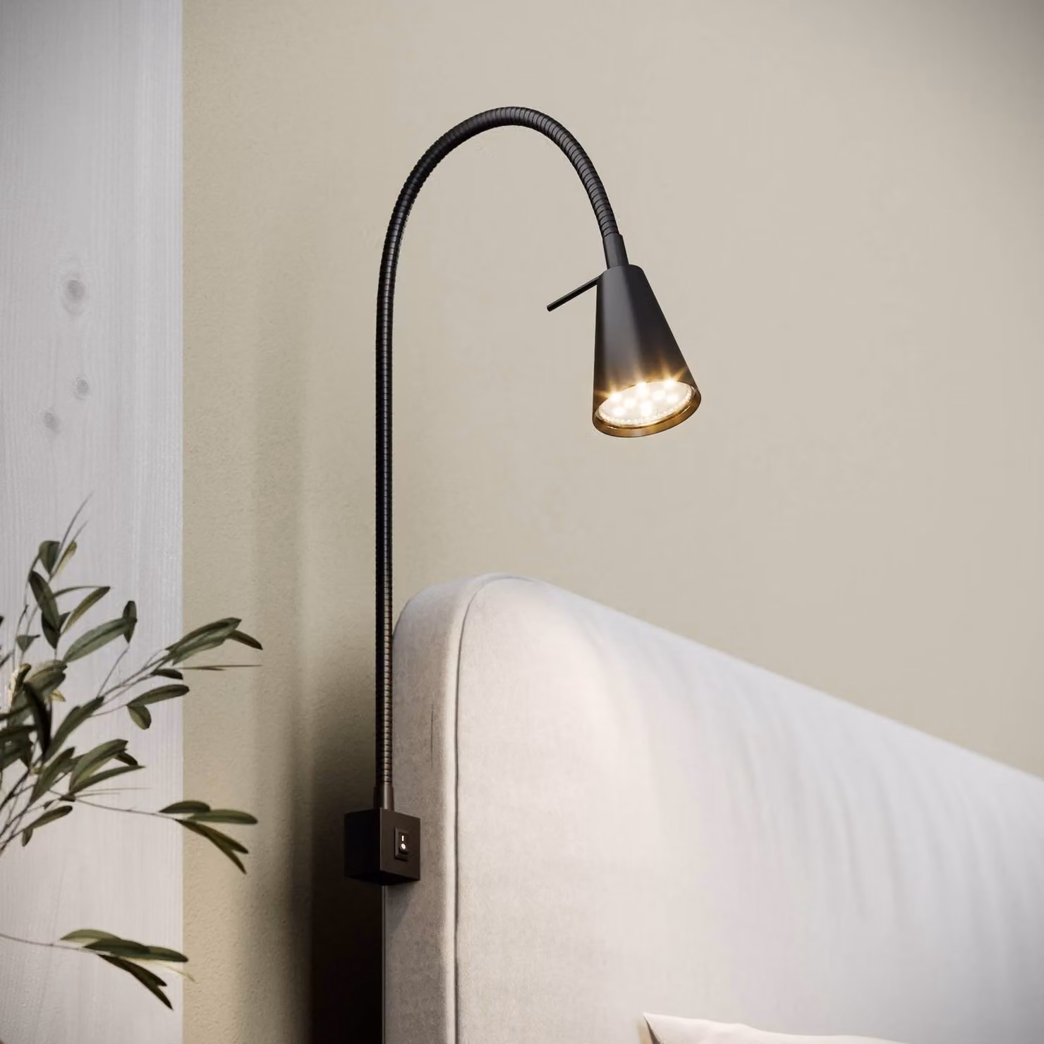 Briloner Applique a LED Tuso, nero, montaggio letto, metallo Tuso, Nero, Camera da letto, Metallo, Moderno, Applique a LED