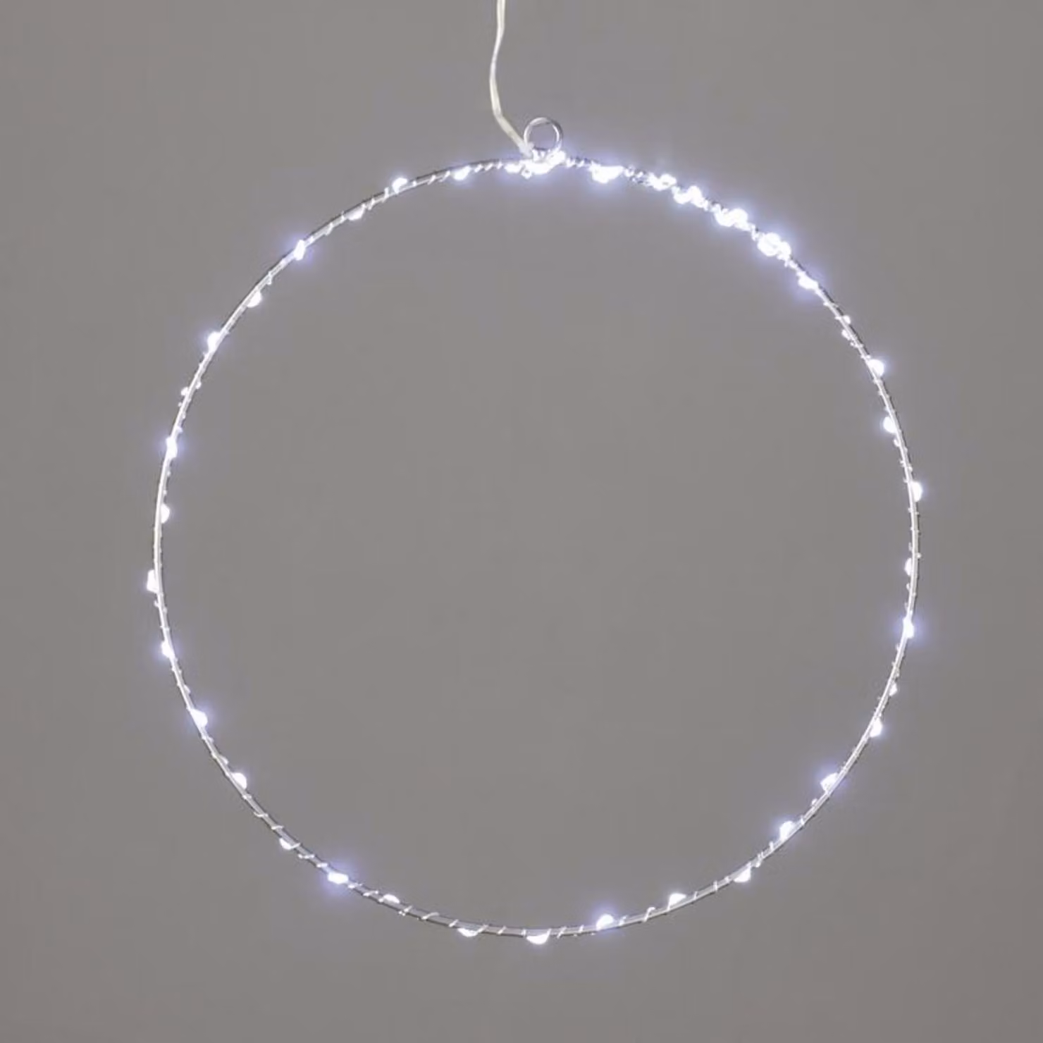 ACA Lighting D40CM cerchio argento 55 LED, CW, 220-240V, IP44, cavo di alimentazione trasparente 3m X065524227